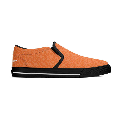 Mens Slip On Shoes - Orange Pattern - Mr.Shit