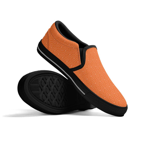 Mens Slip On Shoes - Orange Pattern - Mr.Shit