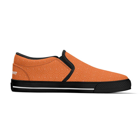 Mens Slip On Shoes - Orange Pattern - Mr.Shit