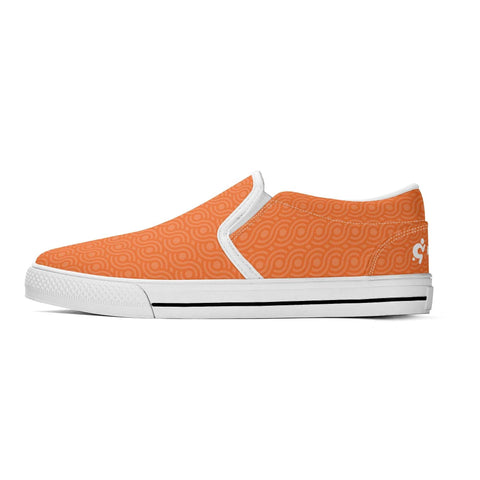 Mens Slip On Shoes - Orange Pattern - Mr.Shit