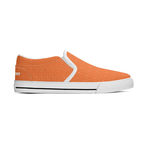 Mens Slip On Shoes - Orange Pattern - Mr.Shit