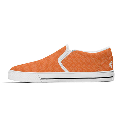 Mens Slip On Shoes - Orange Pattern - Mr.Shit