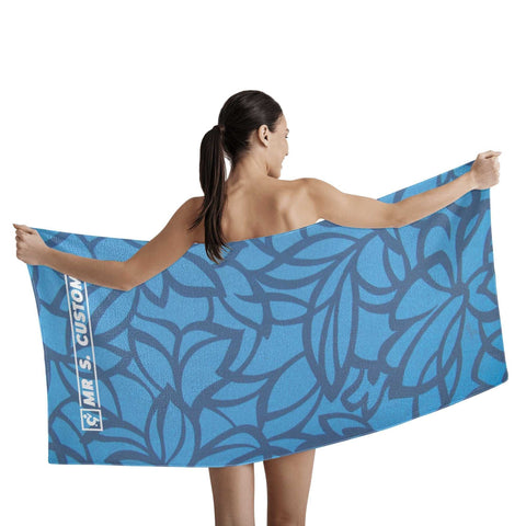 Mr.Shit Mr S Customs - Bath / Beach Towel - Blue Floral All Towels 38 $