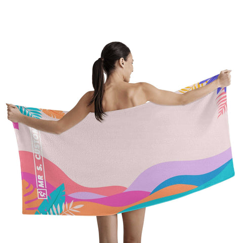 Mr.Shit Mr S Customs - Bath / Beach Towel - Floral Pink All Towels 38 $
