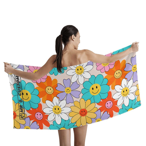 Mr.Shit Mr S Customs - Bath / Beach Towel - Flower Power All Towels 38 $