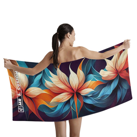Mr.Shit Mr S Customs - Bath / Beach Towel - Flowers 2 All Towels 38 $
