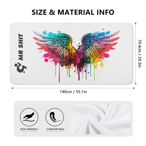 Mr.Shit Mr Shit - Bath / Beach Towel - Rainbow Angel Wings All Towels 38 $