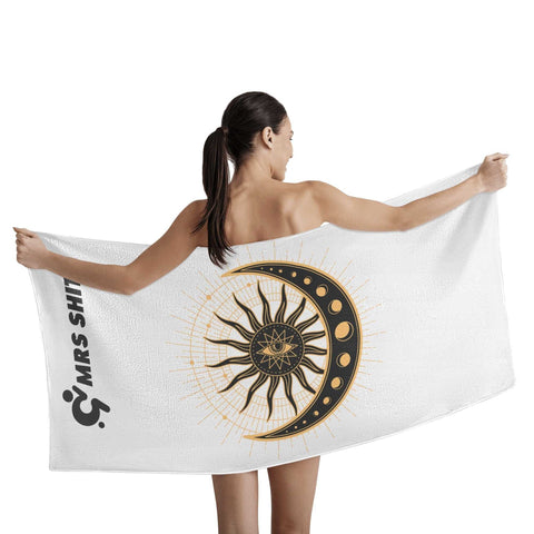 Mr.Shit Mrs Shit - Bath / Beach Towel - All Seeing Eye - White All Towels 38 $