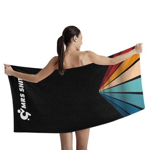 Mr.Shit Mrs Shit - Bath / Beach Towel - Black Retro Pattern All Towels 38 $