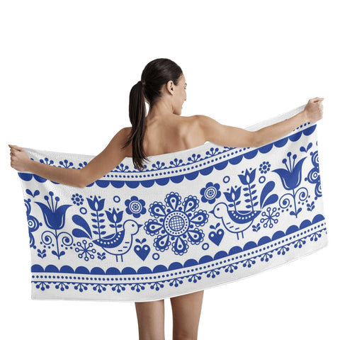 Mr.Shit Mrs Shit - Bath / Beach Towel - Blue Pattern All Towels 38 $