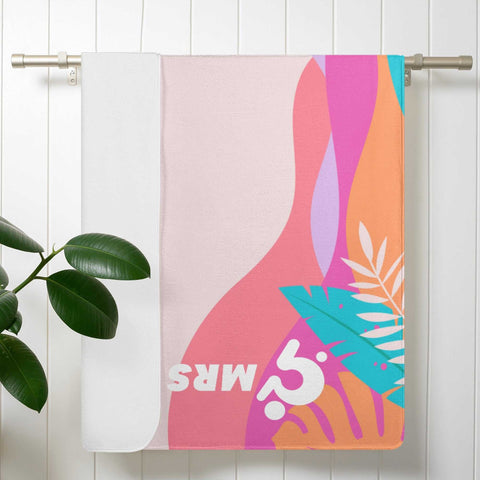 Mr.Shit Mrs Shit - Bath / Beach Towel - Floral Pink All Towels 38 $