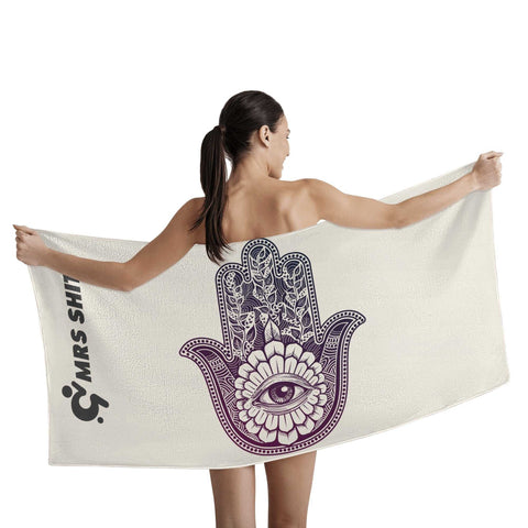 Mr.Shit Mrs Shit - Bath / Beach Towel - Hamsa Hand All Towels 38 $
