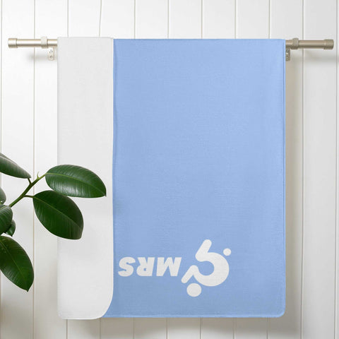 Mr.Shit Mrs Shit - Bath / Beach Towel - Pastel Blue All Towels 38 $