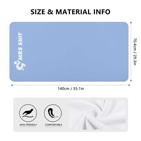 Mr.Shit Mrs Shit - Bath / Beach Towel - Pastel Blue All Towels 38 $