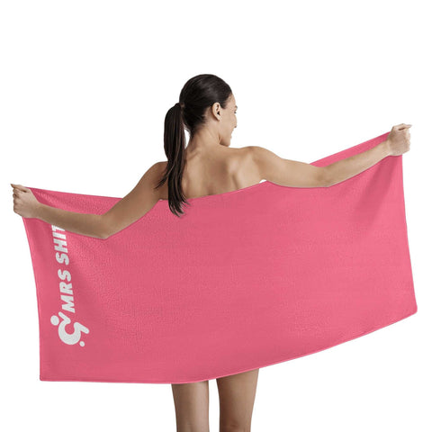 Mr.Shit Mrs Shit - Bath / Beach Towel - Pastel Pink All Towels 38 $