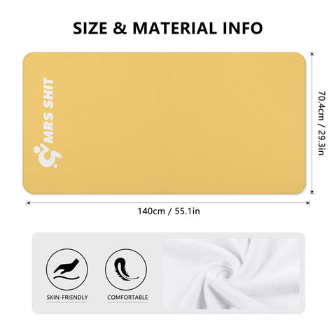 Mr.Shit Mrs Shit - Bath / Beach Towel - Pastel Yellow All Towels 38 $