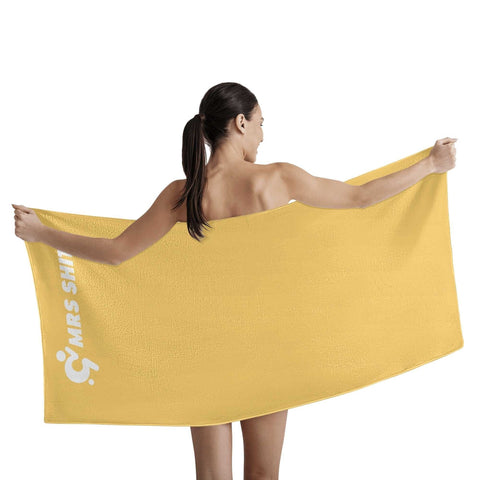 Mr.Shit Mrs Shit - Bath / Beach Towel - Pastel Yellow All Towels 38 $