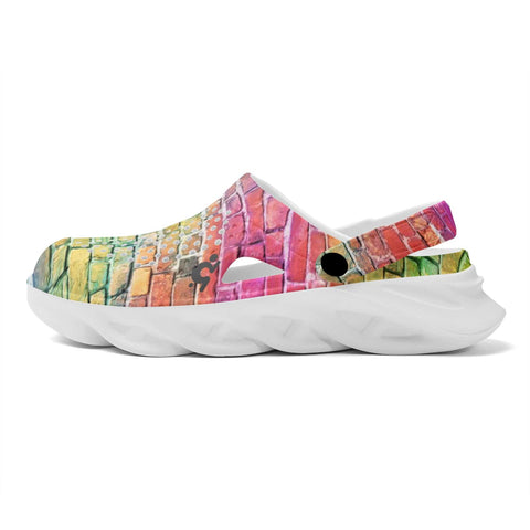 Mr.Shit Womens Clogs - Rainbow Bricks Shoes & Footwear 41 $