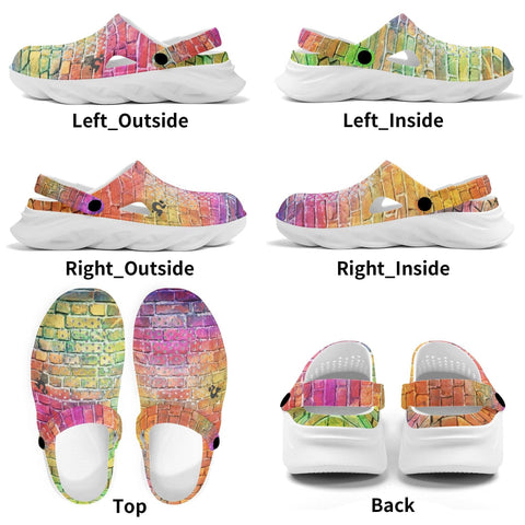 Mr.Shit Womens Clogs - Rainbow Bricks Shoes & Footwear 41 $