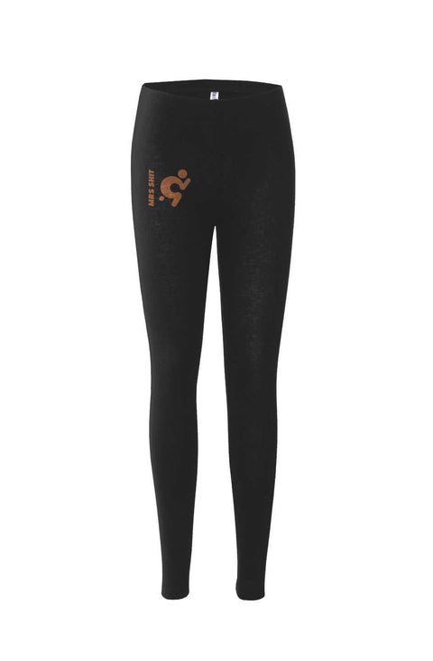 Mr.Shit Womens Leggings - Brown Logo Activewear 52 $