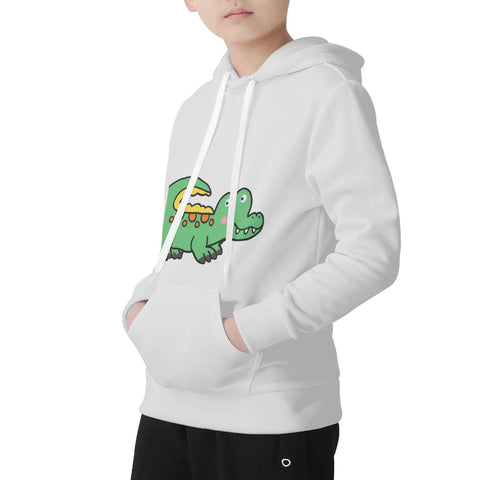 Mr.Shit Kids Velvet Lined Hoodie Light Grey - Crocodile Best Selling Products 30 $
