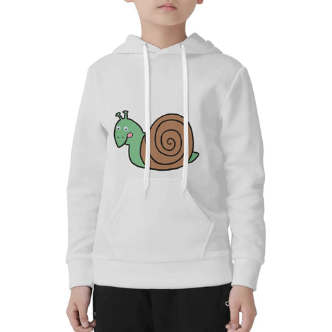 Mr.Shit Kids Velvet Lined Hoodie Light Grey - Snail 30 $
