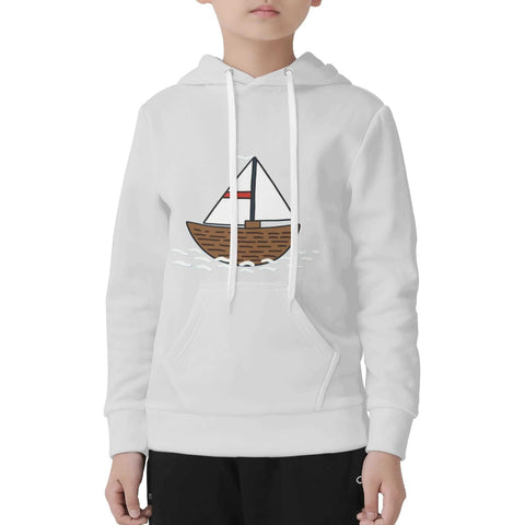 Mr.Shit Kids Velvet Lined Hoodie Light Grey - Sailing Boat Best Selling Products 30 $