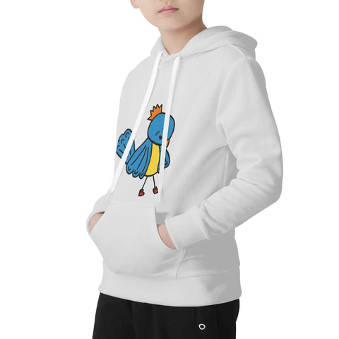 Mr.Shit Kids Velvet Lined Hoodie Light Grey - Blue Bird Best Selling Products 30 $