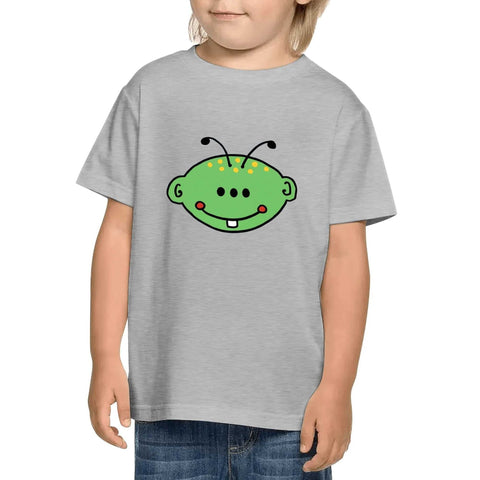 Kids Cotton T-Shirt - Green Alien - Mr.Shit