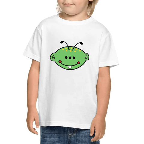 Kids Cotton T-Shirt - Green Alien - Mr.Shit
