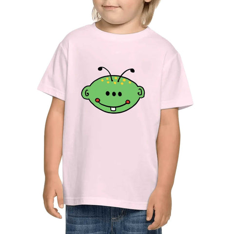 Kids Cotton T-Shirt - Green Alien - Mr.Shit