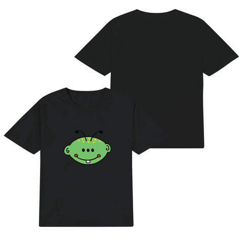 Kids Cotton T-Shirt - Green Alien - Mr.Shit