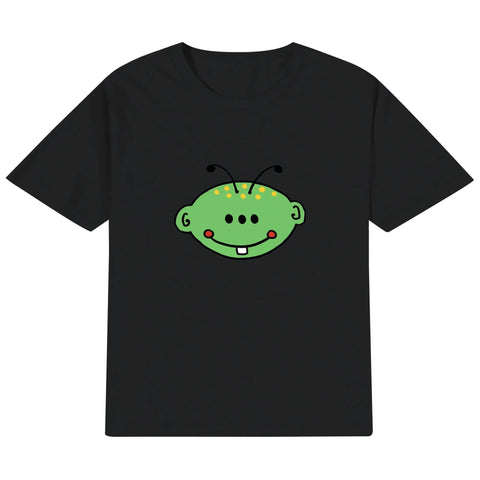 Kids Cotton T-Shirt - Green Alien - Mr.Shit