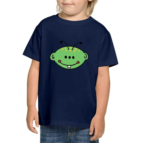Kids Cotton T-Shirt - Green Alien - Mr.Shit