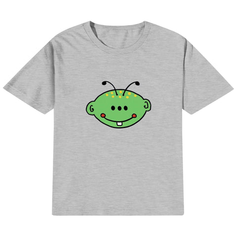 Kids Cotton T-Shirt - Green Alien - Mr.Shit