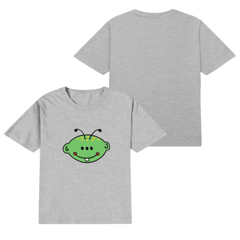 Kids Cotton T-Shirt - Green Alien - Mr.Shit