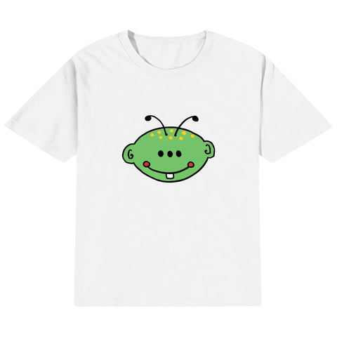 Kids Cotton T-Shirt - Green Alien - Mr.Shit
