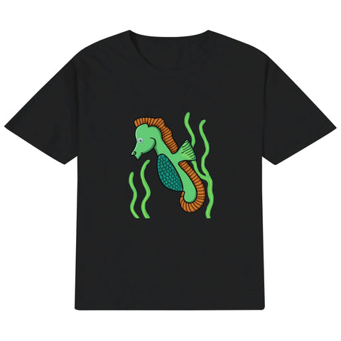 Kids Cotton T-Shirt - Sea Horse - Mr.Shit