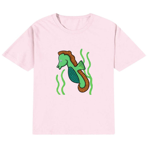 Kids Cotton T-Shirt - Sea Horse - Mr.Shit