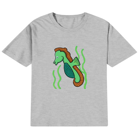 Kids Cotton T-Shirt - Sea Horse - Mr.Shit