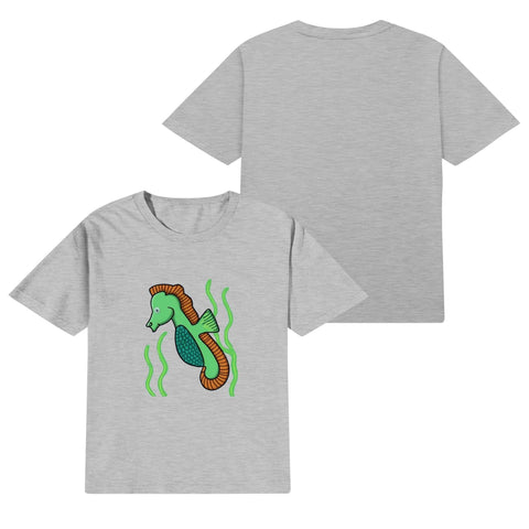 Kids Cotton T-Shirt - Sea Horse - Mr.Shit