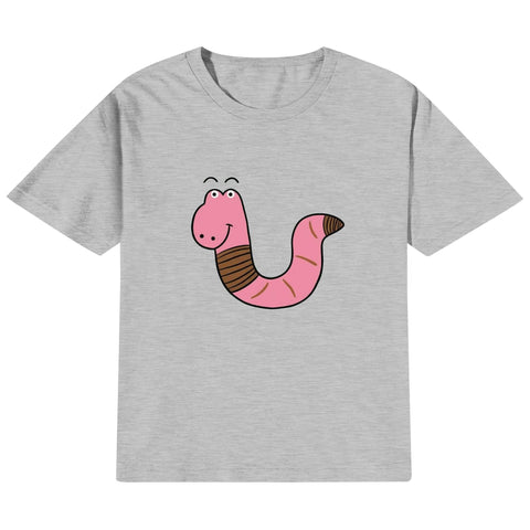 Kids Cotton T-Shirt - Worm - Mr.Shit