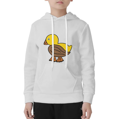 Kids Velvet Lined Hoodie Light Grey - Duck - Mr.Shit