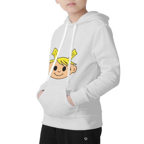 Kids Velvet Lined Hoodie Light Grey - Lemon Head - Mr.Shit