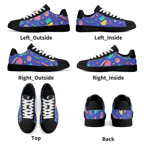 Leather Skateboard Shoes - 90s Pattern 3 - Mr.Shit