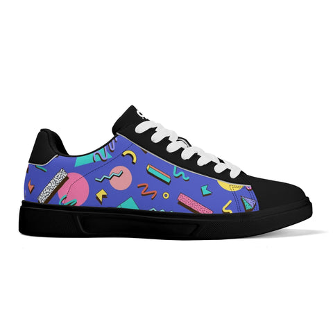 Leather Skateboard Shoes - 90s Pattern 3 - Mr.Shit