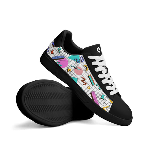 Leather Skateboard Shoes - 90s Pattern 4 - Mr.Shit