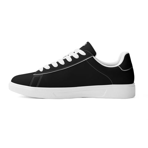 Leather Skateboard Shoes - Black w/ White Laces - Mr.Shit