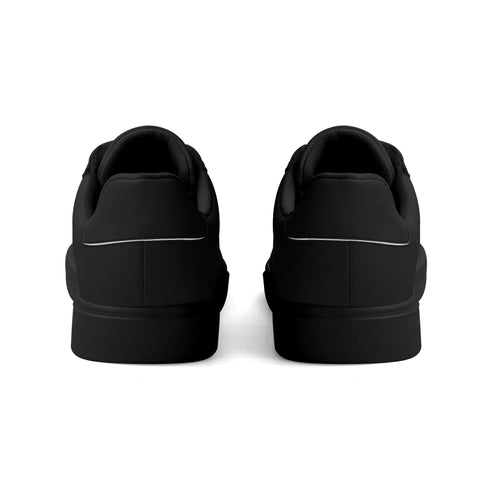 Leather Skateboard Shoes - Black w/ White Laces - Mr.Shit