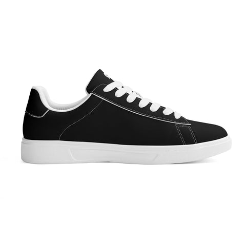 Leather Skateboard Shoes - Black w/ White Laces - Mr.Shit